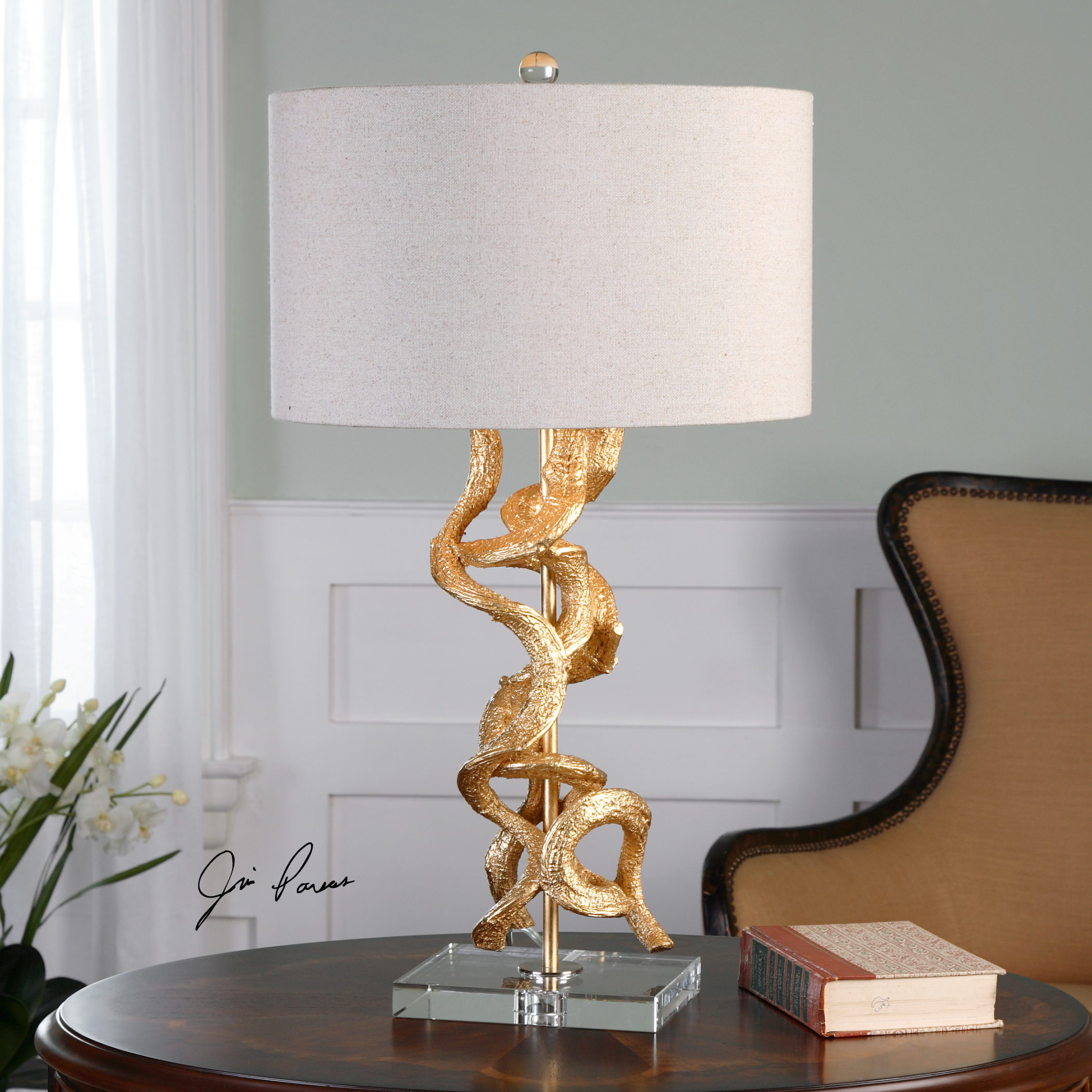Uttermost Table Lamps 271131 Twisted Vines Gold Table Lamp Wayside